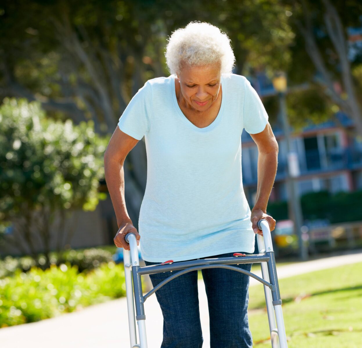 African american woman with walker