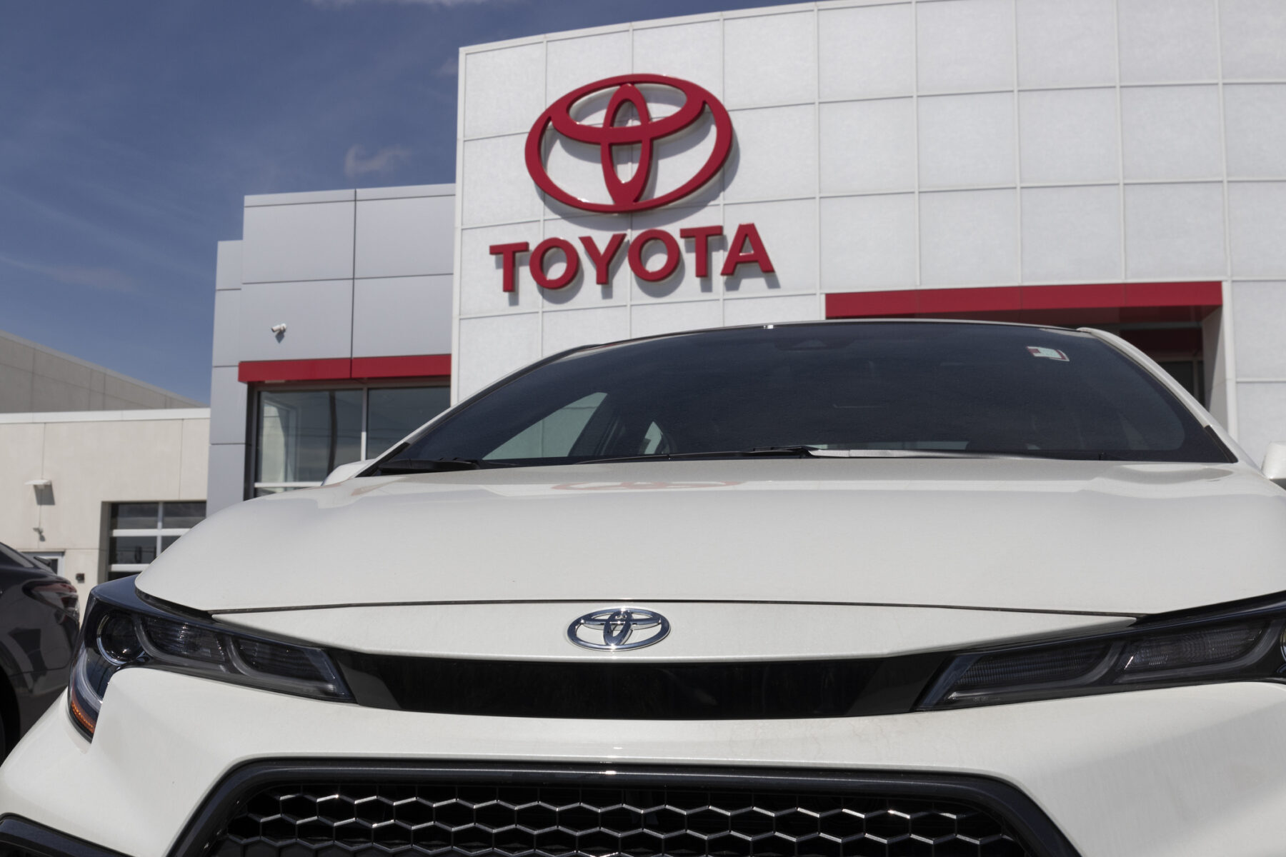 Toyota Corolla display. Toyota is a popular brand among auto buyers because of its reliability, fuel mileage and commitment to reducing emissions.