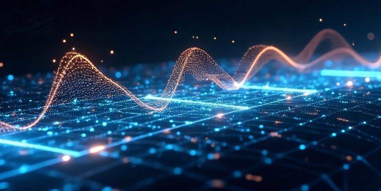 Glowing pulses flowing across data bridge