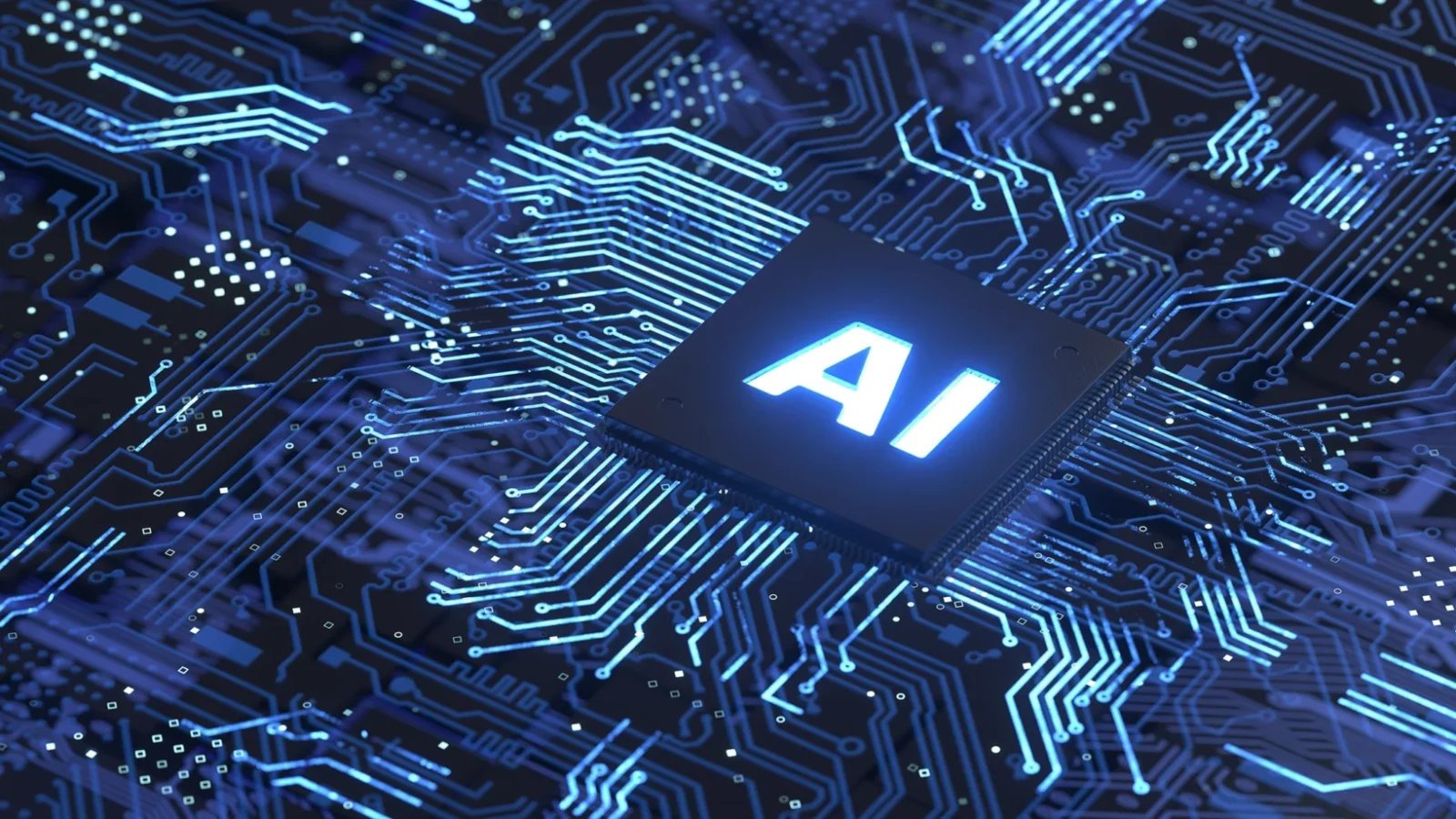 AI lights up computer chip on circuit board